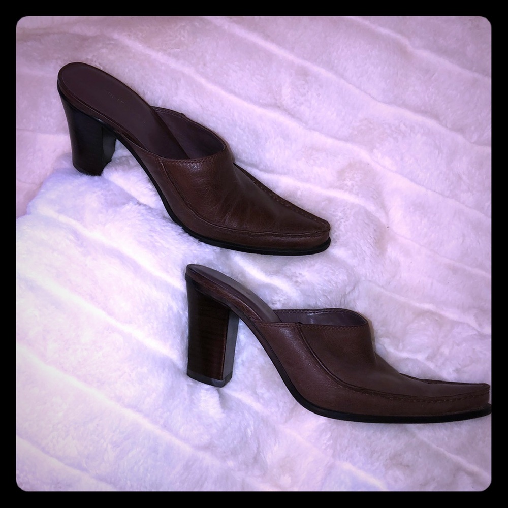 Nine West thick heel clog mule boot